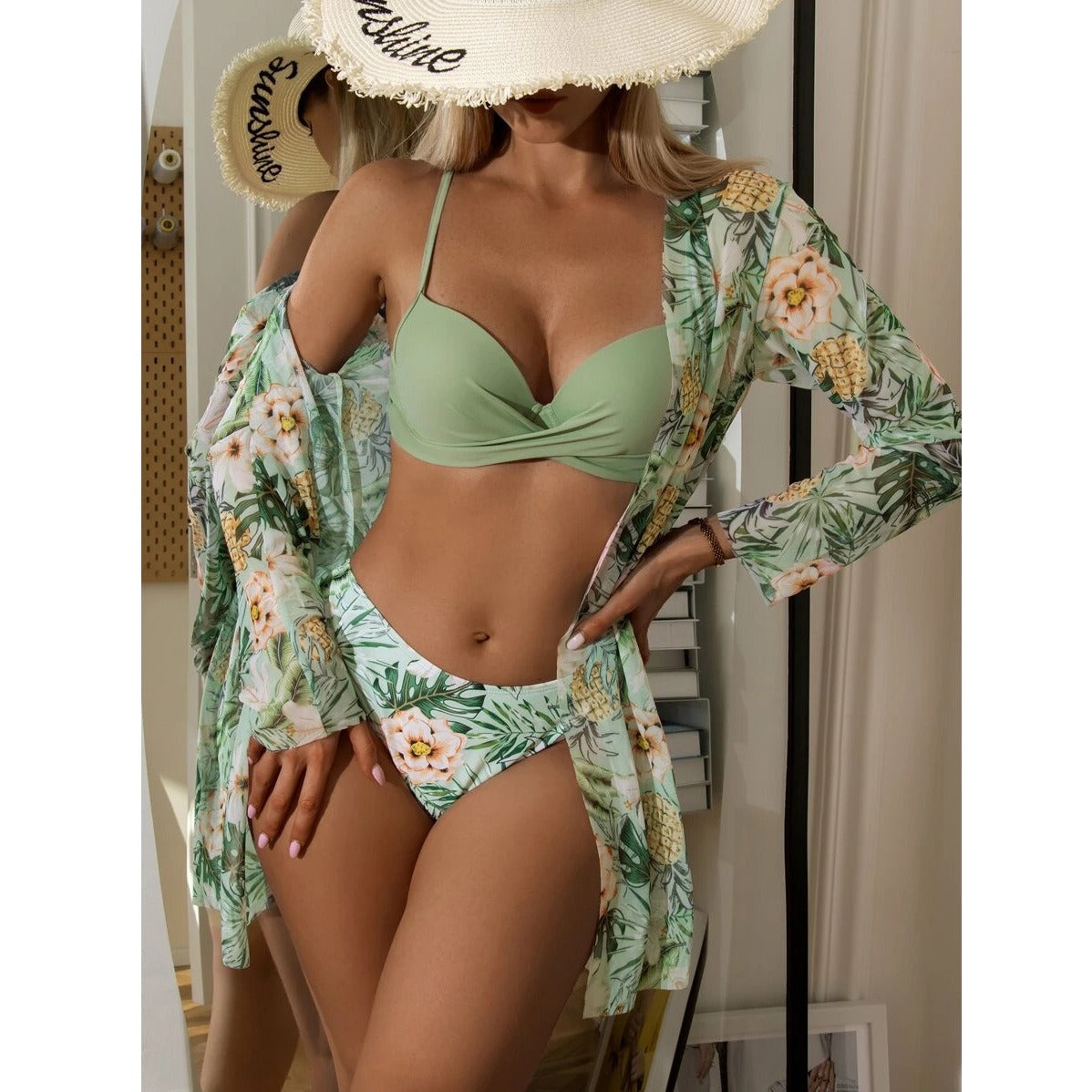 Biquíni Floral + Túnica