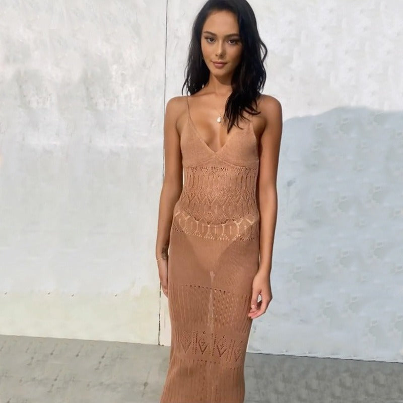 Vestido Longo em Crochê
