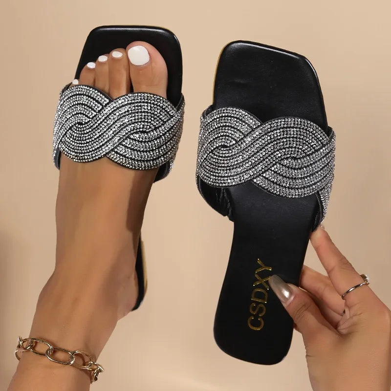 Chinelos Femininos Strass